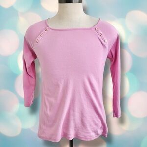 Talbots Women’s 3/4 Sleeve Button Blouse Top Size L Petite